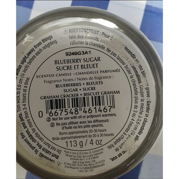 BBW Iced Blueberry Biscotti Large 3 Wick & Blueberry Sugar & Pie Single Wicks - Picture 5 of 5